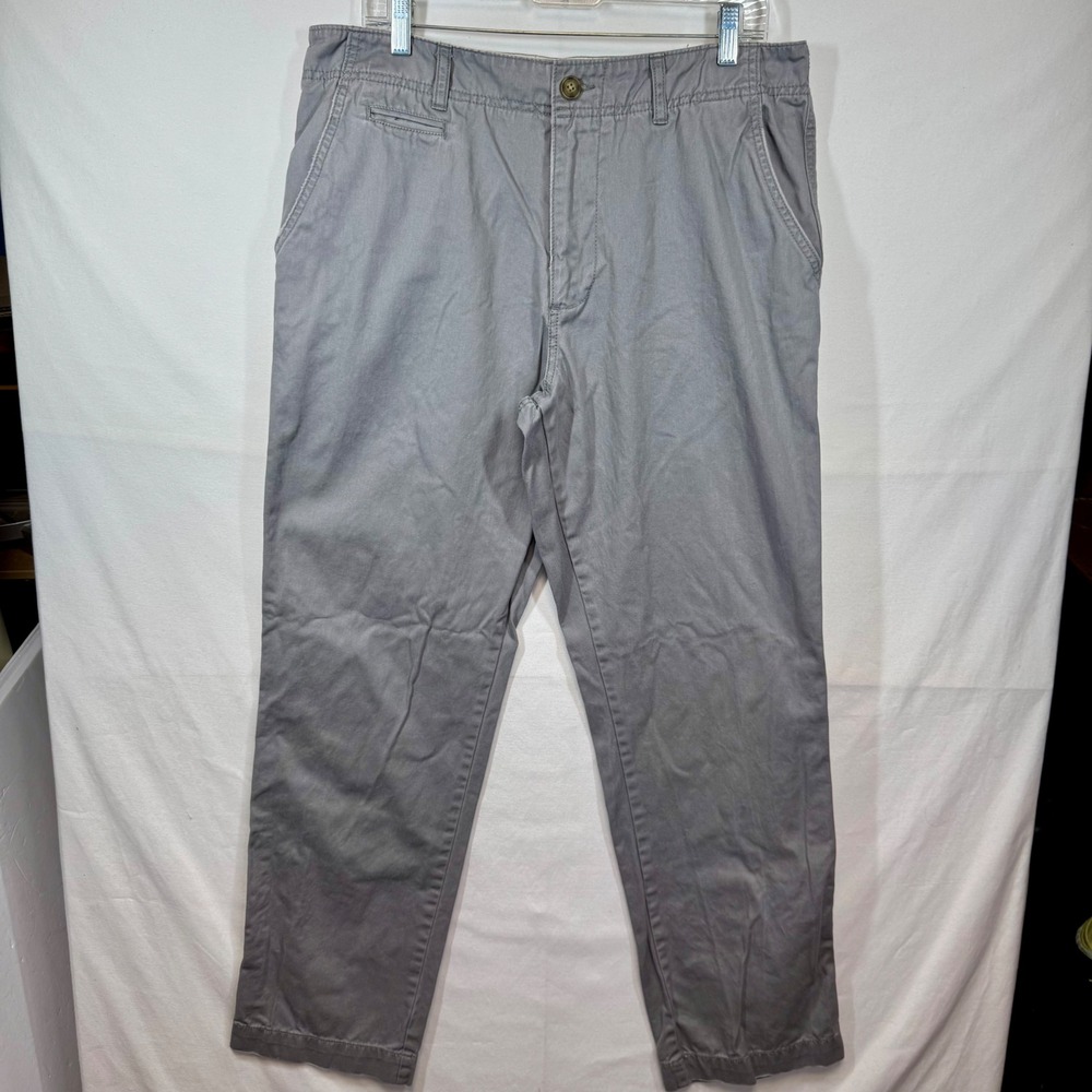 Merona Tailored Fit Chino Pants Gray Casual Everyday‎ Trousers Sz 36x32